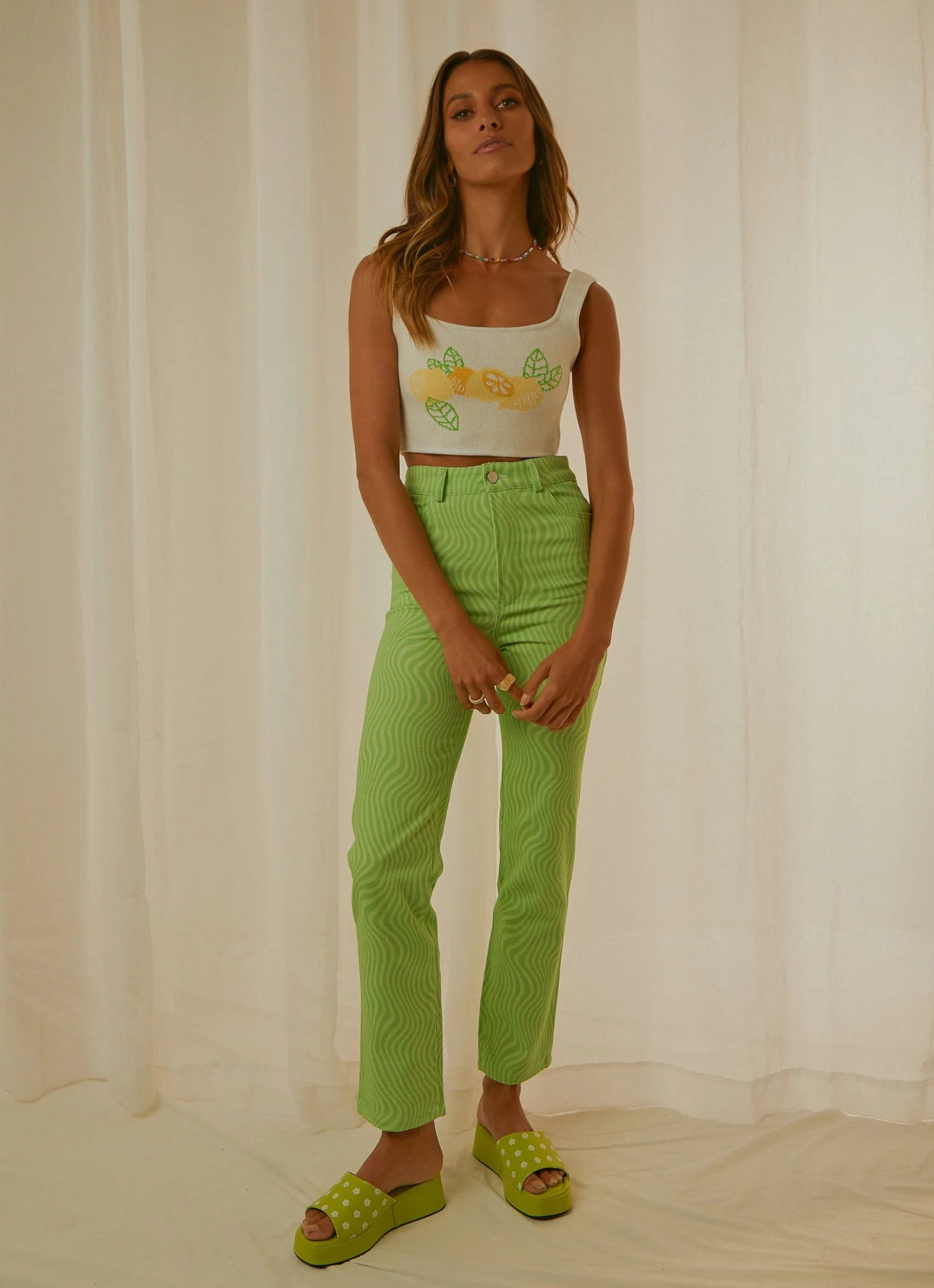 Peppermayo Exclusive Electric Avenue Pants - Lime Wave New & Most Loved 5 Peppermayo Exclusive Electric Avenue Pants - Lime Wave New & Most Loved
