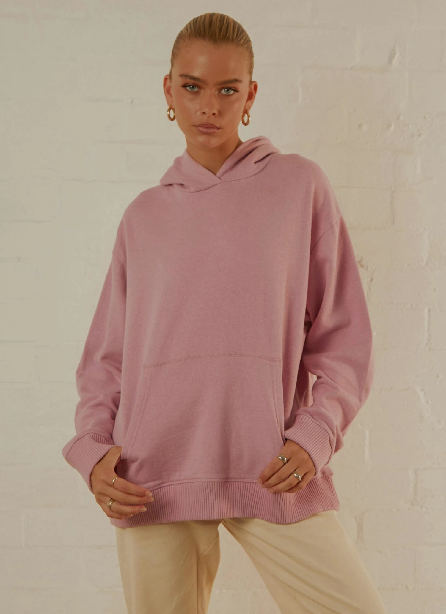 Afends Remi Hemp Oversized Hood - Smokey Pink Afends Remi Hemp Oversized Hood - Smokey Pink