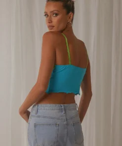 Peppermayo New Tops 90s Nights Lace Crop - Blue 11 Peppermayo New Tops 90s Nights Lace Crop - Blue