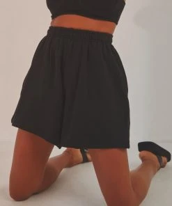 Thrills Established Fleece Short - Black New & Most Loved