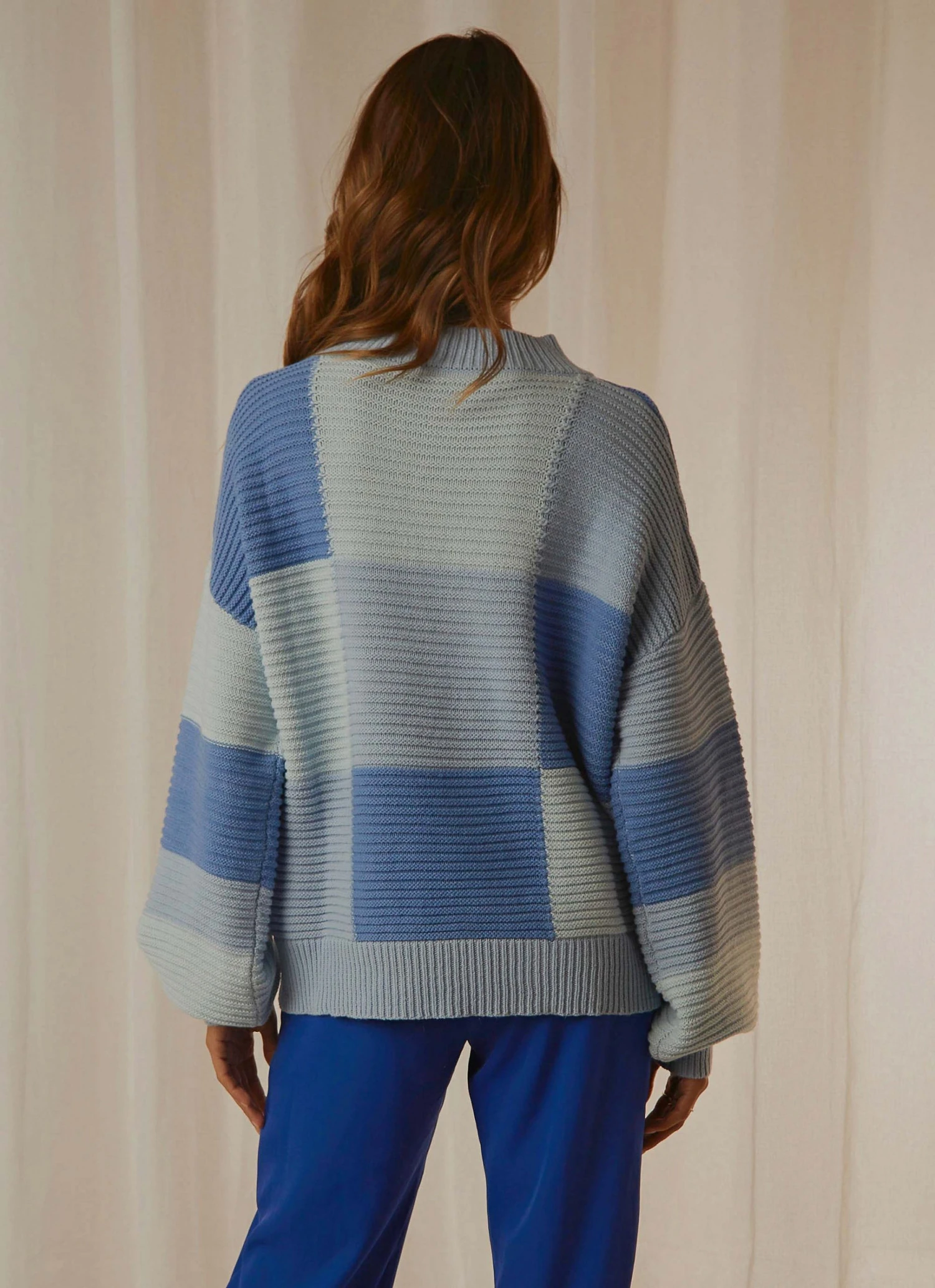 Peppermayo Exclusive Tulum Nights Knit Jumper - Blue Patchwork 7 Peppermayo Exclusive Tulum Nights Knit Jumper - Blue Patchwork
