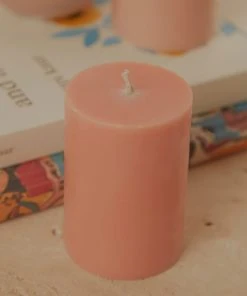 Candle Co Moreton Eco Slim Pillar Candle- 5 X 7.5cm - Peach 8 Candle Co Moreton Eco Slim Pillar Candle- 5 X 7.5cm - Peach