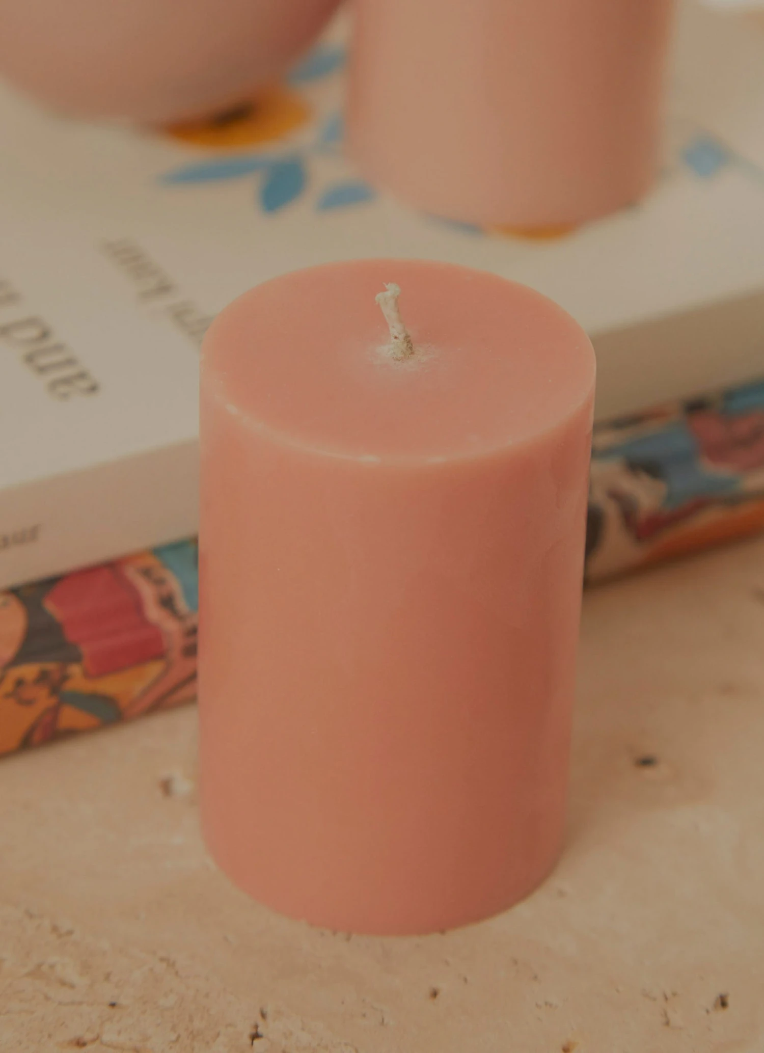 Candle Co Moreton Eco Slim Pillar Candle- 5 X 7.5cm - Peach 5 Candle Co Moreton Eco Slim Pillar Candle- 5 X 7.5cm - Peach