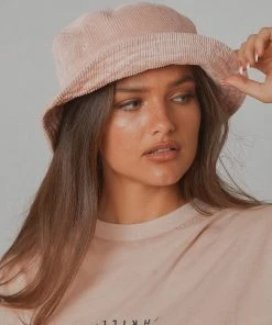 Afends New & Most Loved Cara Hemp Corduroy Bucket Hat - Ash Pink