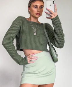 Peppermayo Over You Mini Skirt - Sage New Bottoms