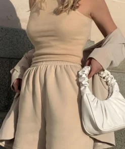 Peppermayo Exclusive Girl Gang Lounge Shorts - Beige