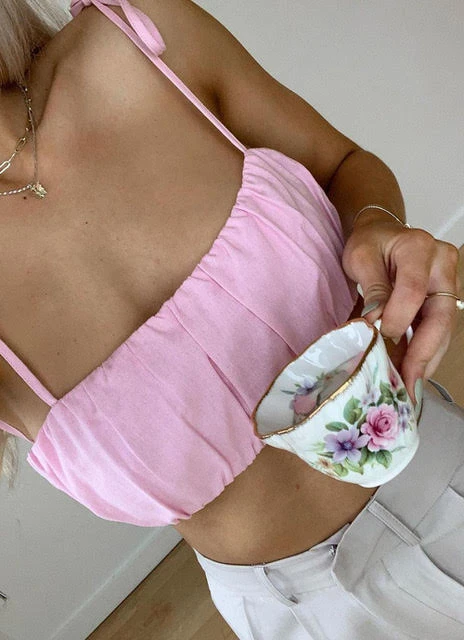 Peppermayo Exclusive Palace Garden Linen Crop Top - Pink 3 Peppermayo Exclusive Palace Garden Linen Crop Top - Pink